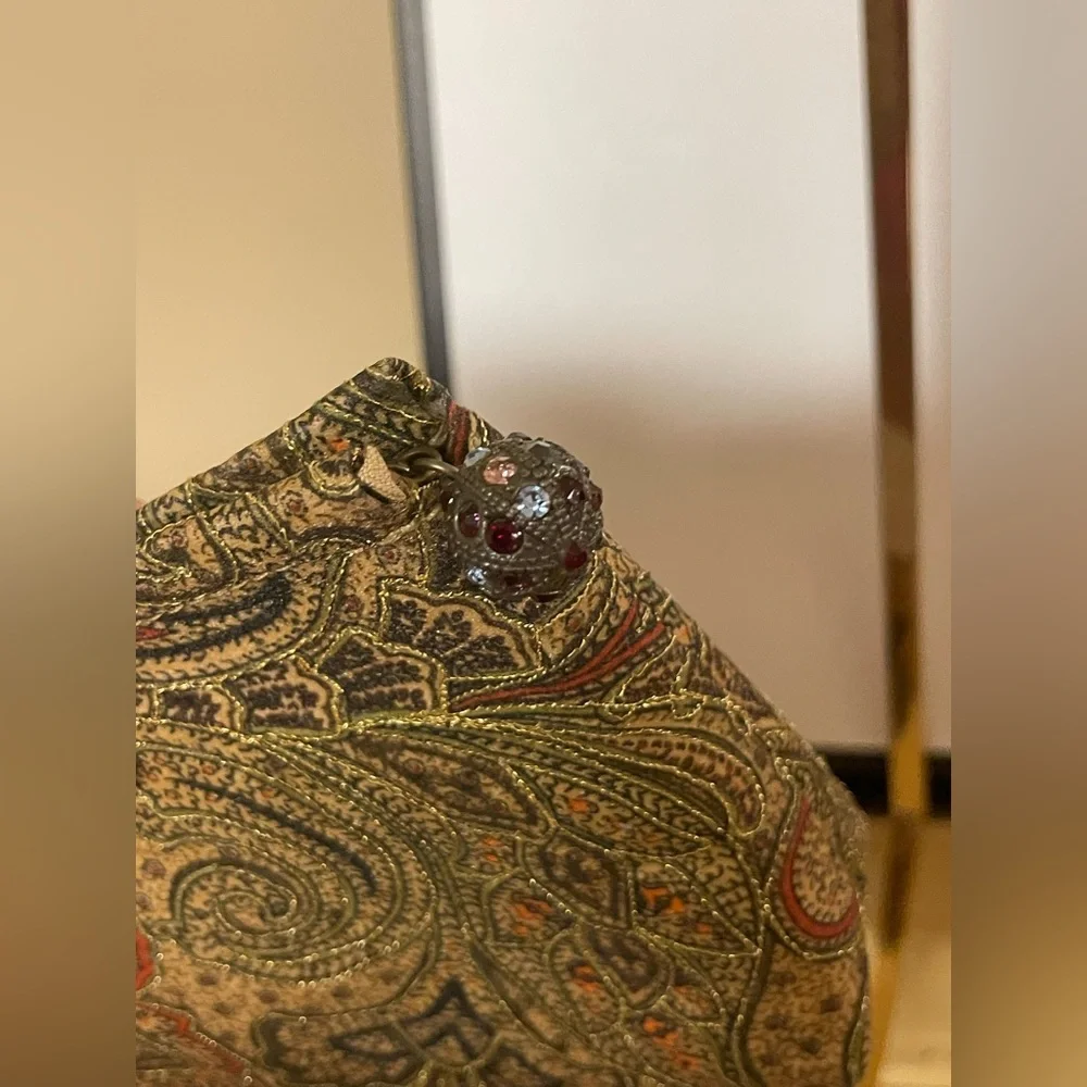 Givenchy - Paisley Embroidered Clutch W/ Crystal Zipper Pull | Like New - VTG